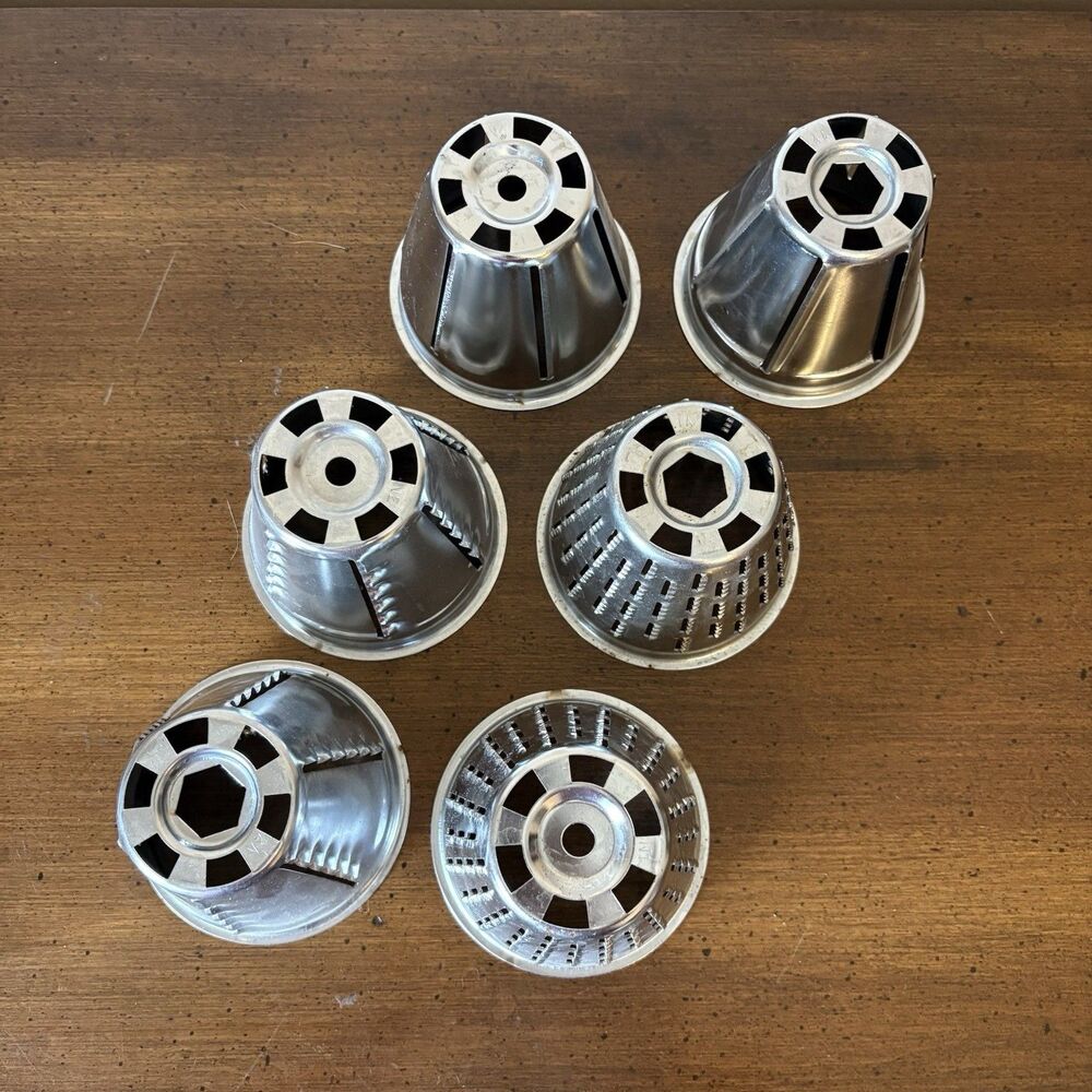 Lot of 6  Cones Food Processor Cutter Slicer Shredder Grater Chopper